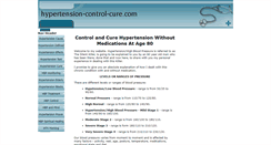 Desktop Screenshot of hypertension-control-cure.com